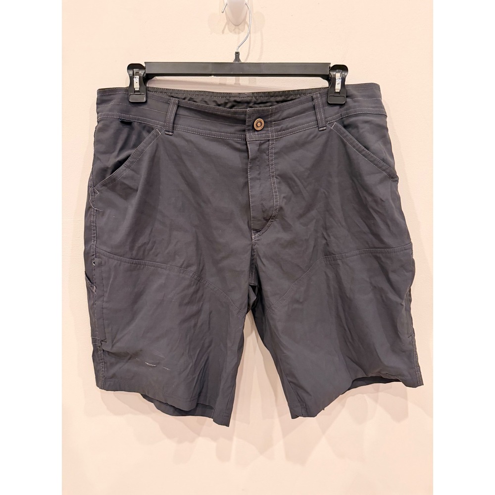 KÜHL Men's Hiking Shorts 38 Gray Performance Outdoor GUC Small Paint Stain